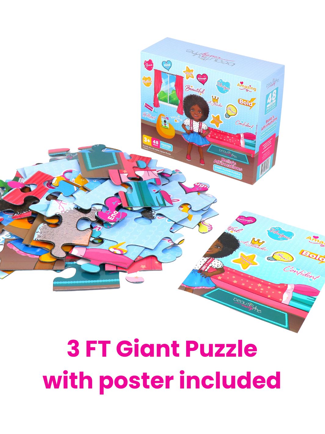 Bella's Affirmations 3 foot Giant 48-piece Floor Jigsaw Puzzle & Poster