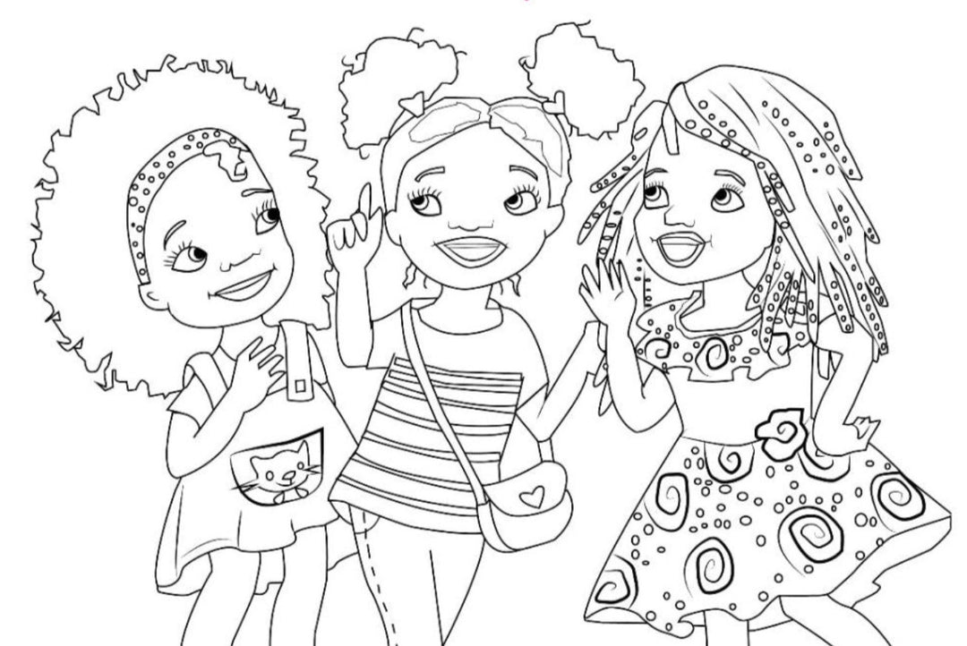 Curly Girls Coloring Sheet-Digital-Beautiful Curly Me