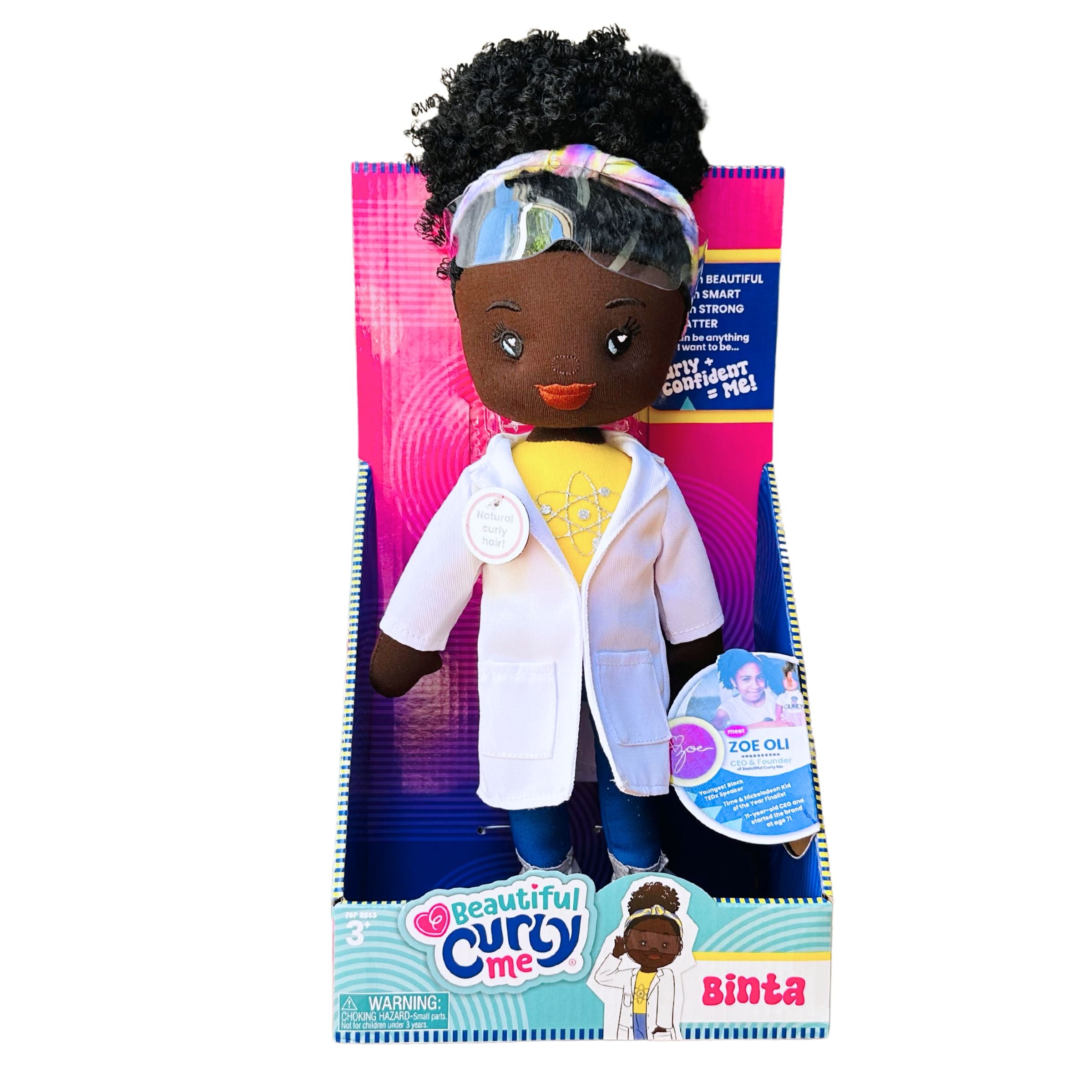 Binta Scientist 14-Inch Black Plush Doll | Beautiful Curly Me