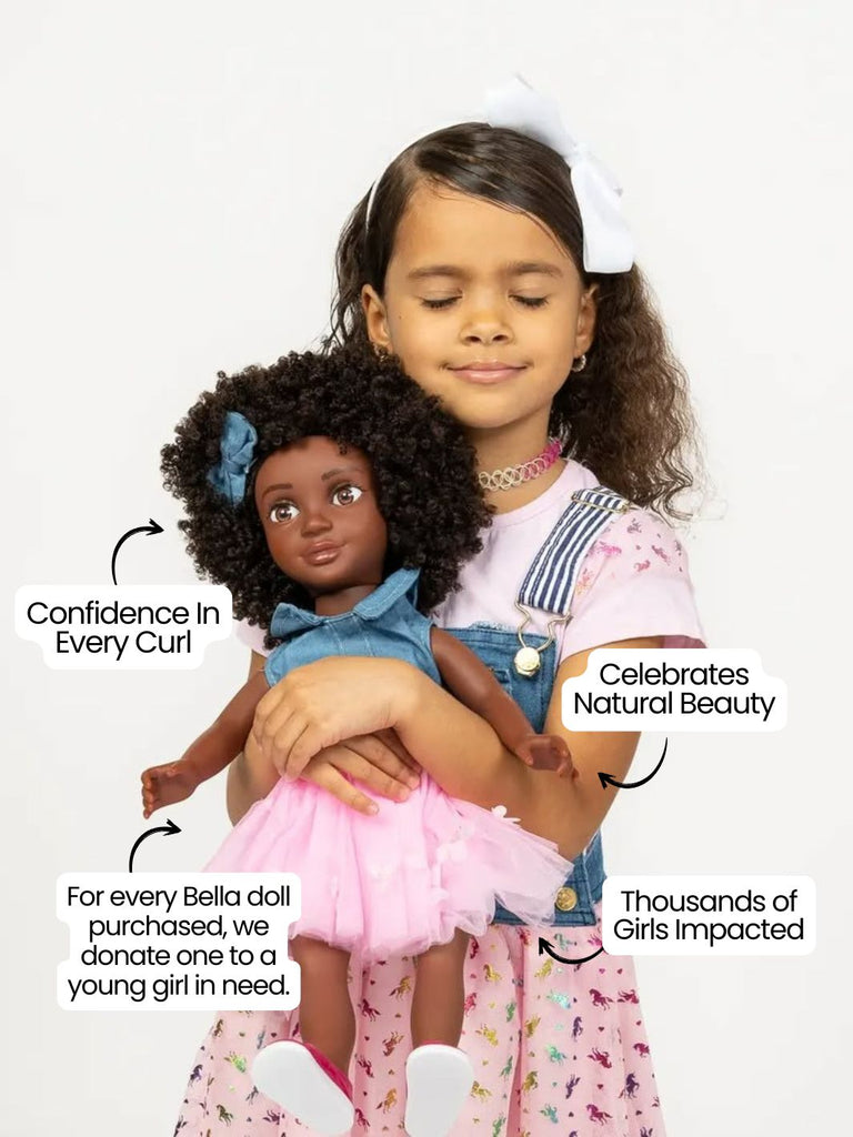 Bella 18-inch Doll with Washable Natural Curly Hair