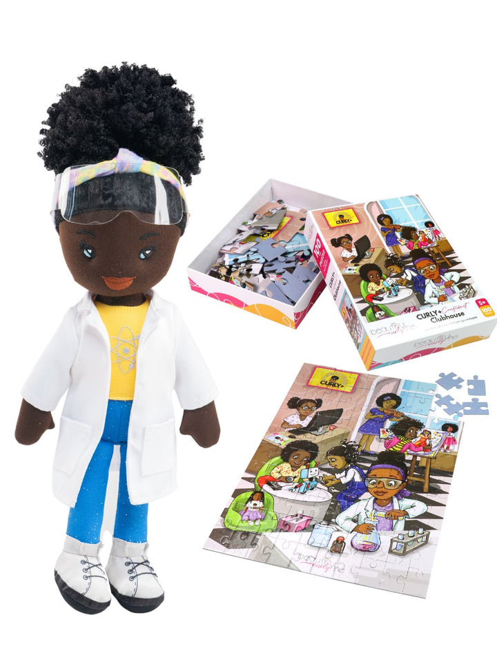 Binta 14 inch STEM Plush Doll & 100 piece Puzzle