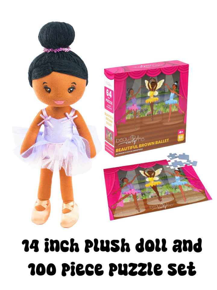 Imara 14 inch Ballerina Plush Doll & 64 piece jigsaw puzzle