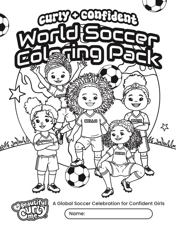 Curly + Confident World Soccer Coloring Pack