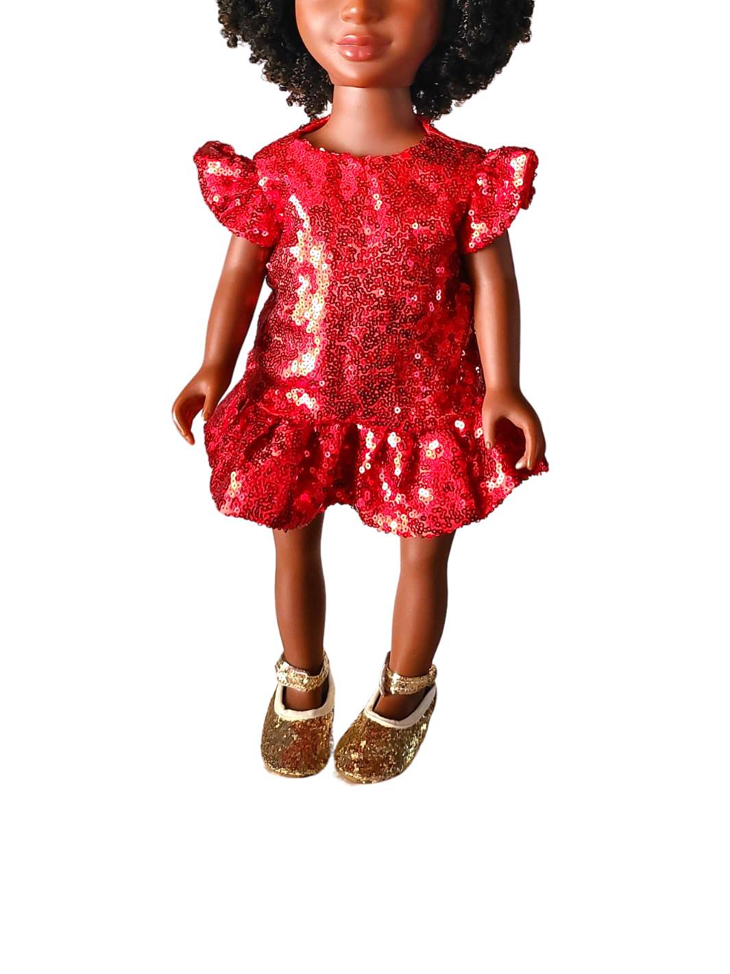 Bella's Radiant Red Dress & Shoe Set - For 18" Dolls-Accessories-Beautiful Curly Me