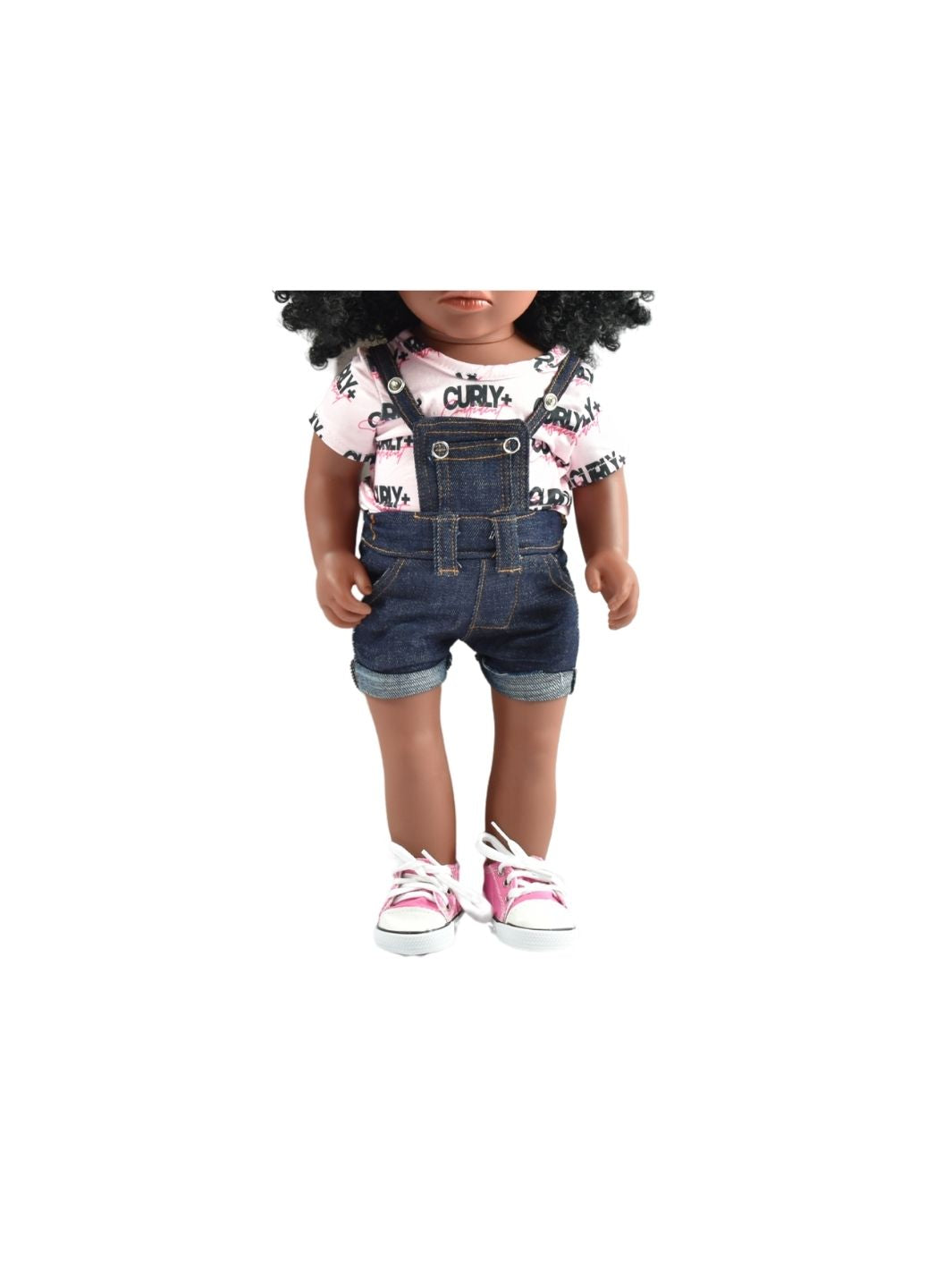 Denim Jumper Set - For 18" Dolls: Outfit Only-Accessories-Beautiful Curly Me