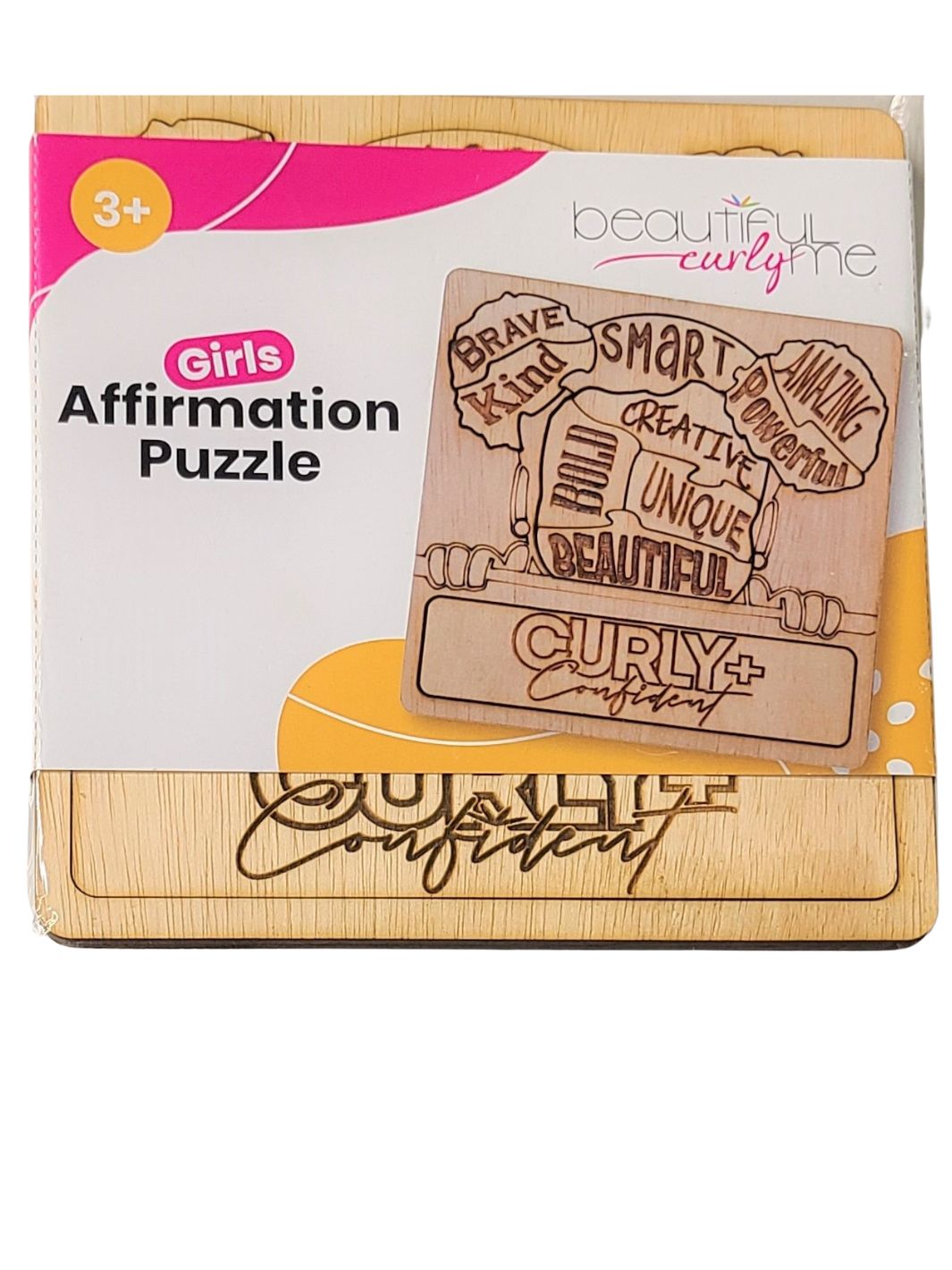 Curly+Confident Girls Wooden Affirmation Puzzle-Puzzle-Beautiful Curly Me