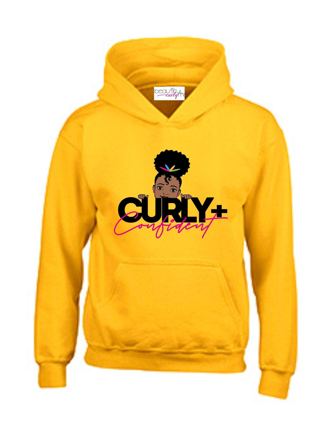 Curly+Confident™ Girls Statement Character Hoodie (Multiple Colors)-Hoodie-Beautiful Curly Me